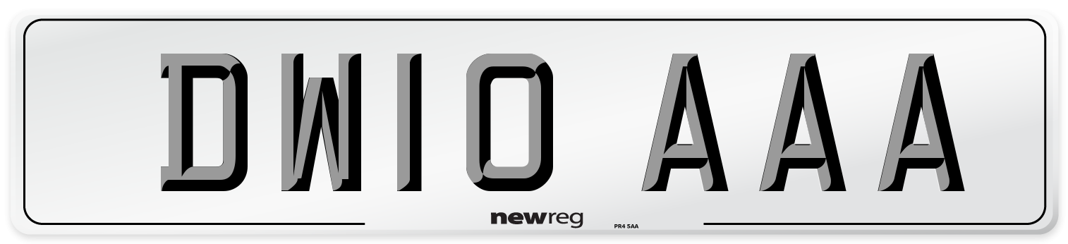 DW10 AAA Number Plate from New Reg